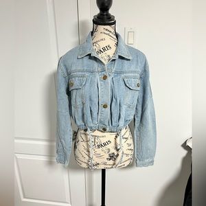 Crop tie string Jean jacket - S